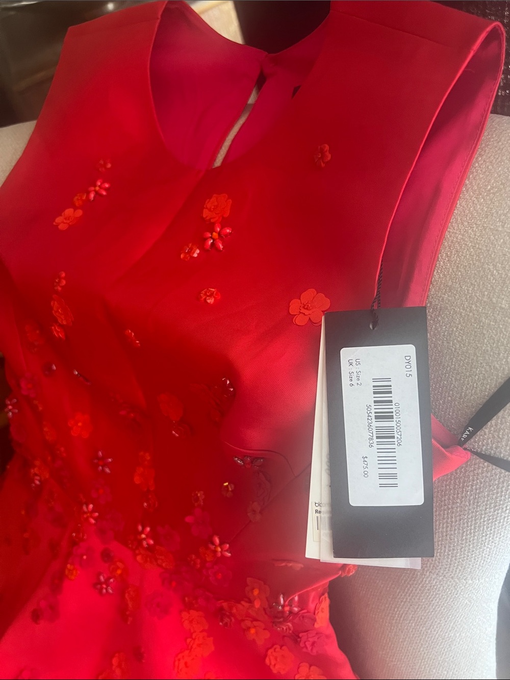 Karen Millen Red Embellished Sleeveless Wedding Dress